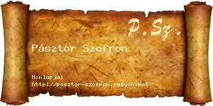 Pásztor Szofron névjegykártya
